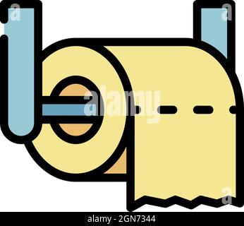Toilettenpapier-Symbol. Umriss Toilettenpapier Vektor Symbol Farbe flach isoliert Stock Vektor