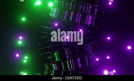 Leuchtende Neonlichter in Dunkelheit 4K UHD 3d-Illustration Stockfoto
