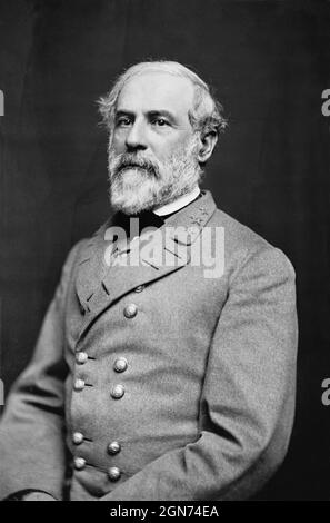 Eine Vintage-Fotografie des konföderierten Generals Robert E. Lee um 1864 von Julian Vannerson. Lee war die Armee von Nord-Virginia für den Süden der Konföderierten Stockfoto