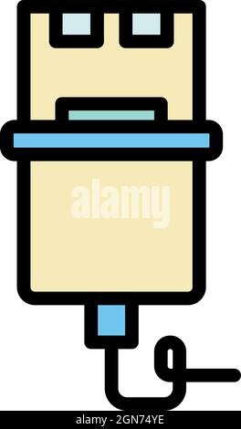 Symbol für USB-Kabel. Kontur usb-Kabel Vektor Symbol Farbe flach isoliert Stock Vektor