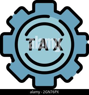 Steuerrad-Symbol. Kontur Steuerrad Vektor Symbol Farbe flach isoliert Stock Vektor