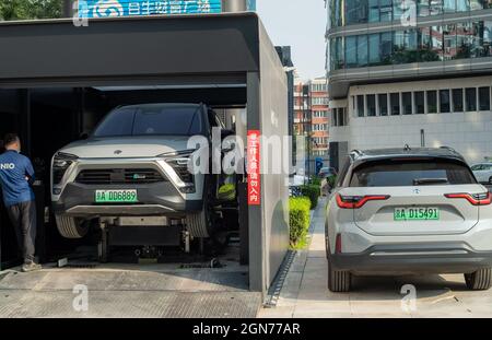 Ein NIO-Kraftwerk in Peking, China. 23-Sep-2021 Stockfoto