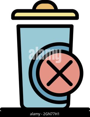 Symbol für unsortierten Müll. Umriss unsortierte Grafik-Symbolfarbe flach isoliert Stock Vektor