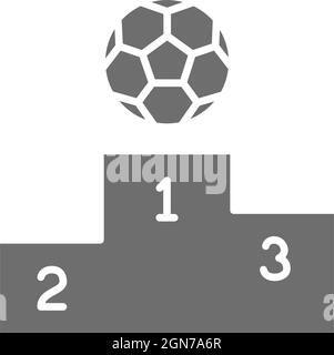 Sockel mit grauem Fußballsymbol. Isoliert auf weißem Hintergrund Stock Vektor
