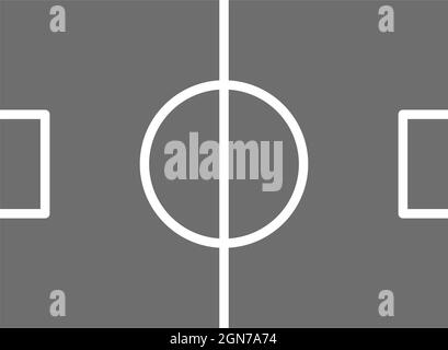 Fußballfeld mit grauem Markup-Symbol. Isoliert auf weißem Hintergrund Stock Vektor