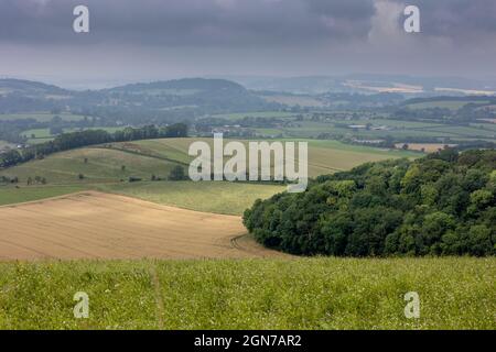 Offene Landschaft in der Nähe von Chalton Shaftesbury Dorset England Stockfoto