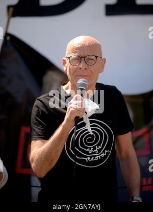 Eamonn McCann, langjähriger Bürgerrechtler und Wahlkämpfer, abgebildet bei einer Kundgebung am Blutigen Sonntag in Derry, Nordirland. Juni 2021. ©George Sweeney / Alamy Stockfoto Stockfoto