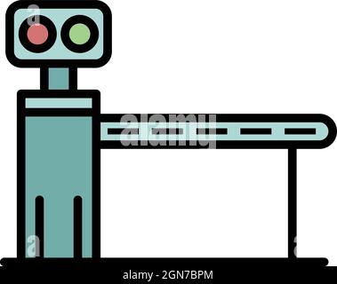 Symbol für Eisenbahnbarriere. Kontur Bahnbarriere Vektor Symbol Farbe flach isoliert Stock Vektor