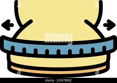 Symbol für übergewichtige Passform. Kontur übergewichtig anpassen Vektor Symbol Farbe flach isoliert Stock Vektor
