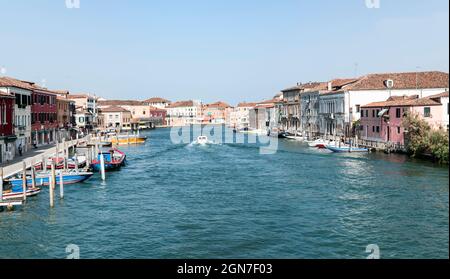 Überblick über den Kanal von Cannareggio in Murano, Venedig Stockfoto