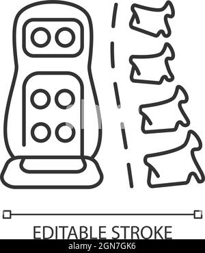 Lineares Symbol für Vibrationsmassage-Matte Stock Vektor