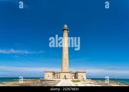 Der Leuchtturm am Pointe de Barfleur, Gatteville-le-Phare, Normandie, Frankreich | Gatteville Lighthouse at Pointe de Barfleur, Gatteville-le-Phar Stockfoto