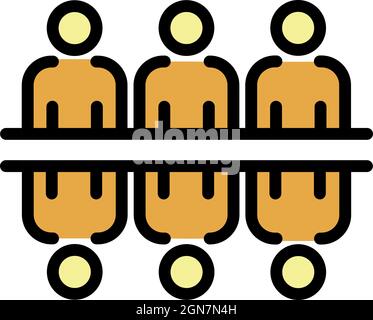 Menschen gegenüber einander Symbol. Umreißt einander gegenüberliegende Personen Vektor-Symbolfarbe flach isoliert Stock Vektor