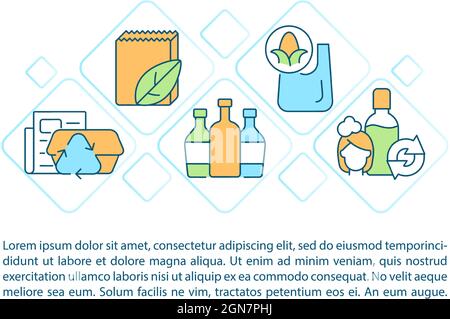 Symbole für Bio-Produkte mit Textzeilen Stock Vektor