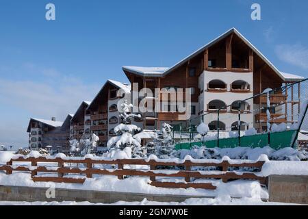 Bansko, berühmtes Ski-Winter-Resort, Kempinski Hotel, Balkan, Bulgarien Stockfoto