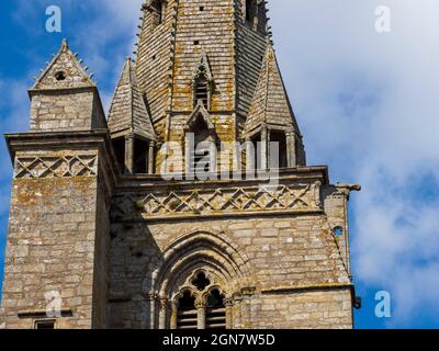 Der Glockenturm, Abtei Saint-Sauveur, Redon (35600), Bretagne, Frankreich. Stockfoto