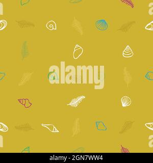 Muscheln und Seefarn - Vektor-Hintergrund Stock Vektor