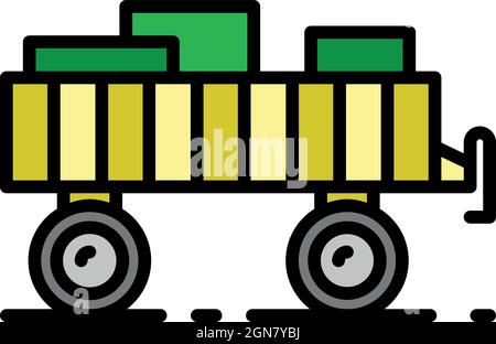 Traktorsymbol. Kontur Traktor Spur Vektor Symbol Farbe flach isoliert Stock Vektor