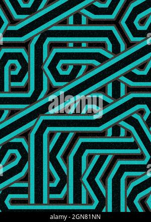 Computer-generierte Hexagon Tile Verbindung Kunst Hintergrund Design Illustration Stock Vektor