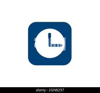 Uhrsymbol auf weißem Hintergrund isoliert, Symbol für Alarmzeichen-Vektor Stock Vektor