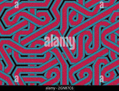 Computer-generierte Hexagon Tile Verbindung Kunst Hintergrund Design Illustration Stock Vektor