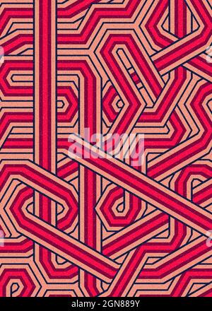 Computer-generierte Hexagon Tile Verbindung Kunst Hintergrund Design Illustration Stock Vektor
