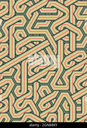 Computer-generierte Hexagon Tile Verbindung Kunst Hintergrund Design Illustration Stock Vektor