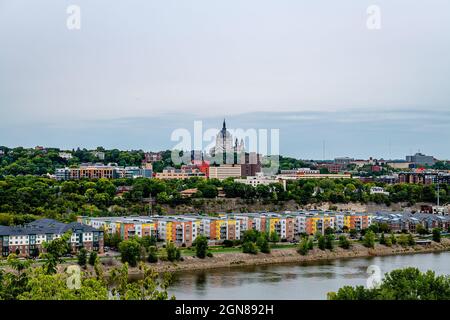 Downtown St. Paul von der High Bridge aus überblicken Stockfoto