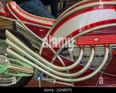 Concept Café Race Bike beim Goodwood Revival 2021, West Sussex, großbritannien Stockfoto