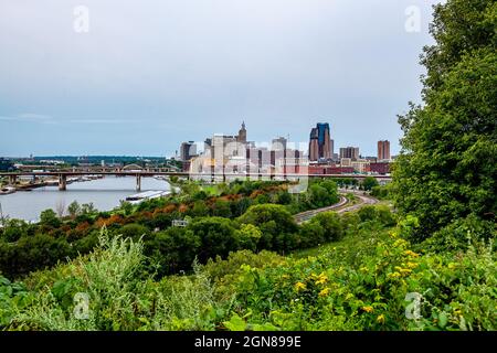 St. Paul Skyline vom Indian Mounds Lookout Stockfoto