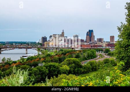 St. Paul Skyline vom Indian Mounds Lookout Stockfoto