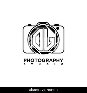 OJ Logo Buchstabe Geometrische Fotografie Kamera Form Stil Vorlage Vektor Stock Vektor