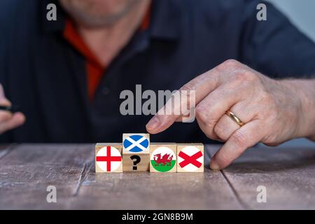 Konzept, das eine mögliche schottische Abstimmungs-Abstimmung darstellt, wird es eine zweite Abstimmung geben, um Schottland aus der Union zu nehmen Stockfoto
