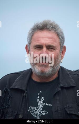 San Sebastian, Spanien. Sept 23 2021: Sergi Lopez nahm am 23. September 2021 am 69. San Sebastian International Film Festival im Kursaal Palace in Donostia / San Sebastian, Spanien, Teil an 'Mediterraneo: The law of the Sea' Photocall Stockfoto