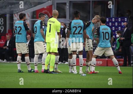 Mailand, Italien. September 2021. Serie A Spiel zwischen AC Milan und FC Venezia am 22 2021. September im Stadio Giuseppe Meazza in Mailand, Italien.Mailand gewinnt 2:0. (Foto: Mairo Cinquetti/Pacific Press/Sipa USA) Quelle: SIPA USA/Alamy Live News Stockfoto