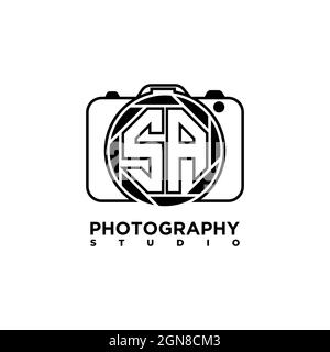 SA Logo Buchstabe Geometrische Fotografie Kamera Form Stil Vorlage Vektor Stock Vektor