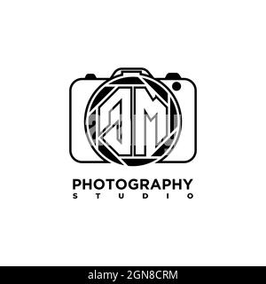 Qm Logo Buchstabe Geometrische Fotografie Kamera Form Stil Vorlage Vektor Stock Vektor