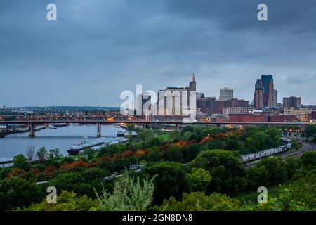 St. Paul Skyline vom Indian Mounds Lookout Stockfoto