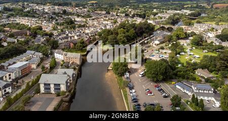 Blick über den River DART, Totnes zur Town Bridge Stockfoto