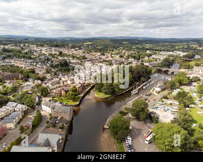 Blick über den River DART, Totnes zur Town Bridge Stockfoto