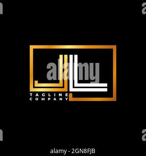 JL Logo Buchstabe Monogramm Form Linie golden Vektor Vorlage. Unternehmen mit monogrammiert Stock Vektor