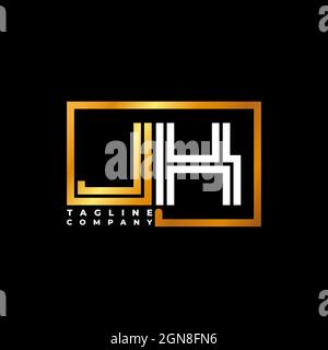 JK Logo Buchstabe Monogramm Form Linie golden Vektor Vorlage. Unternehmen mit monogrammiert Stock Vektor