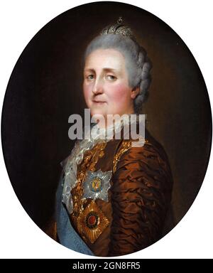 Katharina II. Von Russland (1729-1796), bekannt als Katharina die große, war die am längsten herrschende weibliche Führerin Russlands und regierte von 1762 bis zu ihrem Tod im Jahr 1796. Porträt von Peter Falconet, Öl auf Leinwand, 1773