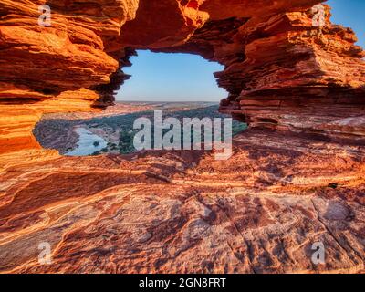 Ein Blick durch das Natures-Fenster Stockfoto