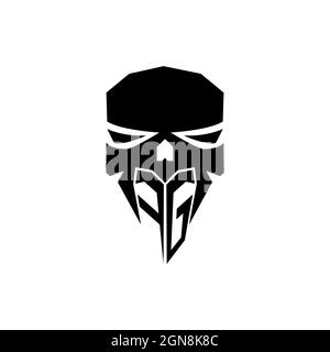 FG Initial eSport Gaming-Logo. Moderner Kopf Skull Form Vorlage Vektor-Logo Stock Vektor