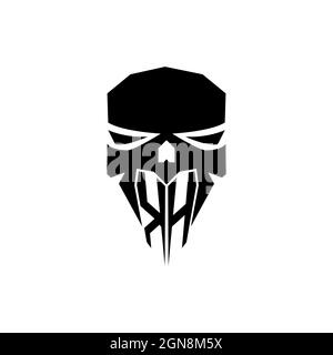 KH Initial eSport Gaming-Logo. Moderner Kopf Skull Form Vorlage Vektor-Logo Stock Vektor