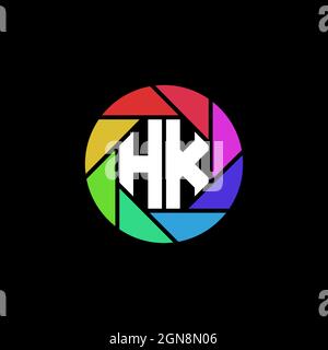 HK Initial eSport Gaming-Logo. Moderner Kopf Skull Form Vorlage Vektor-Logo Stock Vektor