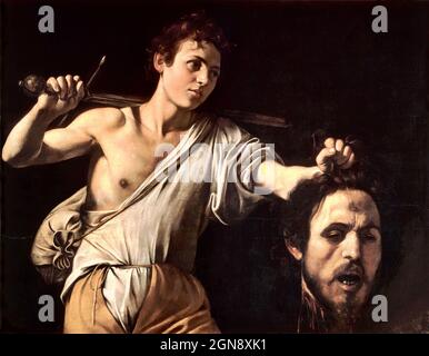 Caravaggio - David und Goliath Stockfoto