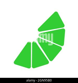 Zitronenscheibe isoliert auf weißem Hintergrund, Vektorgrafik mit Limettensymbol Stock Vektor