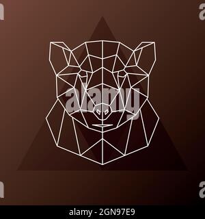 Abstrakter polygonaler Kopf eines Braunbären. Vektorgrafik. Stock Vektor